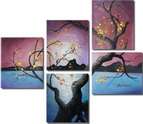 Hand painted Modern Art Tree Landscape Abstract Oil Painting On Canvas 