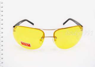 Gold Polarized Aviator Night Vision Driving Glasses Reduce Glare 