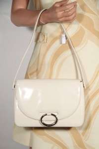 PRADA MILANO Italian White Leather SHOULDER BAG Tote Handbag PURSE 