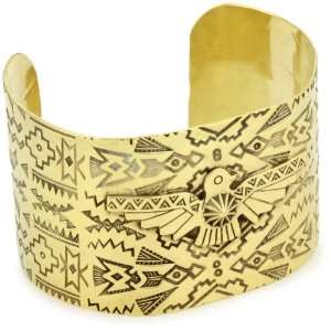   Juan Native American 14kt Vermeil Etched Cuff Bracelet Jewelry