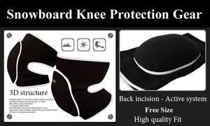 New Black Snowboard Ski Knee Protection Gear   High quality Fitting 