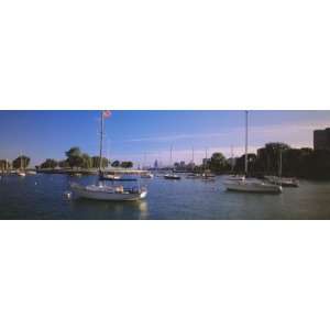  Boats in a Lake, Lake Michigan, Chicago, Illinois, USA by 