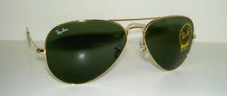 New RAY BAN Sunglasses AVIATOR Large Metal II Gold Frame RB 3026 L2846 