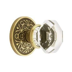   Door Set With Old Town Crystal Knobs Privacy in Antique Brass. Home
