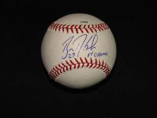 Red Sox Brian Daubach sigend baseball 04 Champs  