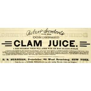   Clam Juice Burnham Beverage Drink   Original Print Ad