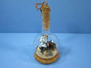   MOUSE IN GLASS BOTTLE MOUSE FIREPLACE SCENE IN ROCKING CHAIR  