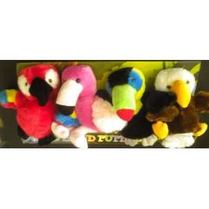   Puppets (Set of 4) Pelican, Flamingo, Eagle, and Parrot Toys & Games