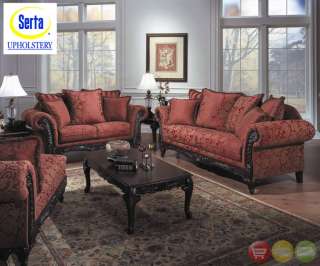   Antique Style Luxury Sofa LoveSeat & Chaise 3 Piece Living Room Set