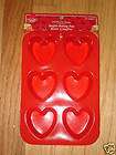 HEART SHAPED RED SILICONE MUFFIN CUPCAKE BAKING PAN TRAY BRAND NEW