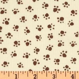   Urban Grit Paw Prints Cream Fabric By The Yard Arts, Crafts & Sewing
