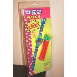  PEZ Candy LCD Watch with Free Whistle Pez Dispenser 