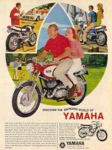 1966 Yamaha Big Bear Scrambler Motorcycle Original Color Ad  