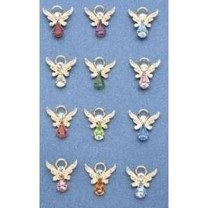 Club Pack of 48 Religious Jeweled Birthstone Angel Pins 1  
