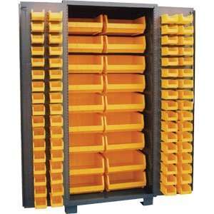  Plastic Bin Storage Cabinet with Solid Flush Doors