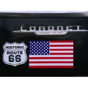 Flag) on Dodge Police Car, Oklahoma City, USA Lonely Planet Collection 