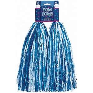   Lets Party By amscan Plastic Pom Poms   White & Blue 