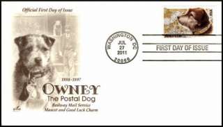 2011 OWNEY THE POSTAL DOG   #4547 ART CRAFT CACHET $3.50