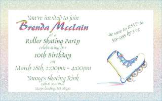 Custom Roller Skate Skating Birthday Party Invitations  