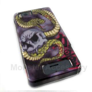 Snake Skull Hard Case Cover For Motorola Droid X Accessory  