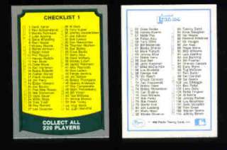 1988 Pacific Baseball Legends 1 Set & Checklist #570  