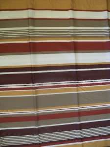   Curtain Horizontal Stripe Brown Gold Rust Bath Polyester NEW NWOT