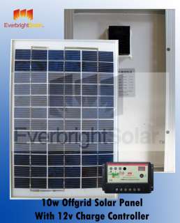 10 Watt Solar Panel 12 Volt + Battery Charge Controller  