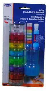 Rexall 7 Day Weekly Stackable Pill Reminder Storage 0051596032074 