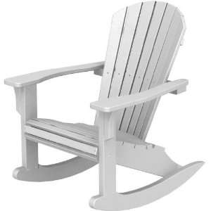 com Poly wood Recycled Plastic Wood Seashell Adirondack Rocking Chair 