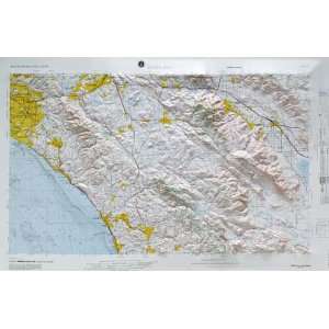 SANTA ANA REGIONAL Raised Relief Map in the state of California with 