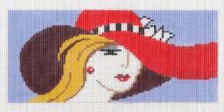 LEE Lady & Red Hat handpainted Needlepoint Canvas ~ BR  