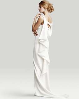   MILLER Draped Back With Beaded Straps DRESS GOWN 8 $990 WEDDING  