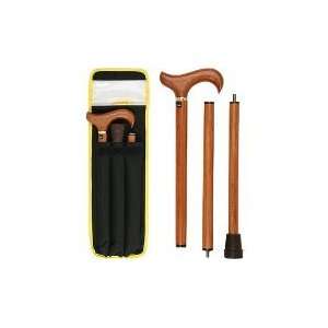  Rosewood 3 Piece Folding Derby Walking Cane With Rosewood 