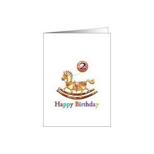    Happy 2nd Birthday, Rocking Horse and Saddle Card Toys & Games