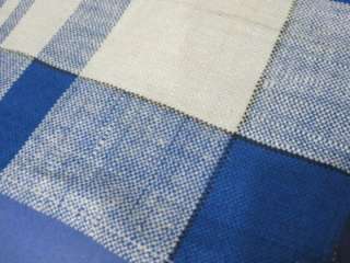 vtg 40s 50s Blue/White Linen Picnic Tablecloth 51 NOS  