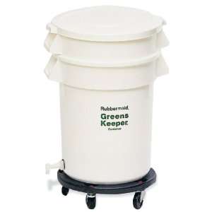 Rubbermaid GreensKeeper White 20 Gal Container w/ Lid & Dolly  