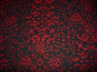 BLACK RED FILIGREE FABRIC / GREAT FOR BAGS / QUILTS / BTY/ FAB14 