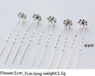 Colorful Alloy Crystal Flower Rose Hair stick pin clip  