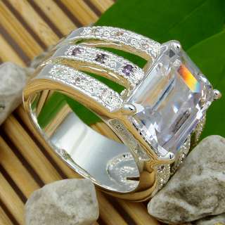 Beautiful White Topaz Jewelry Gems Silver Ring Size #9 S19  