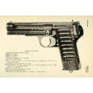   Automatic Pistol German Mauser Action Open Gun   Original Halftone