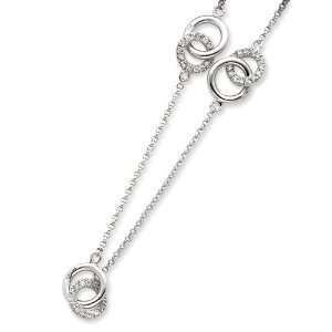   Silver Circle CZ Necklace   18 Inch West Coast Jewelry Jewelry