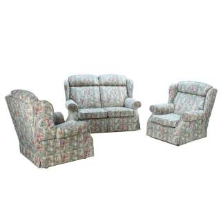 Parker Knoll Chintz Three Piece Armchairs Sofa Suite  
