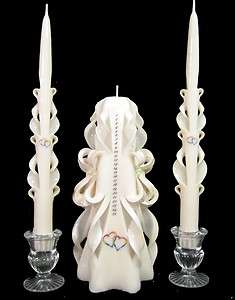   double hearts wedding unity candle set, anniversary, $60 value  