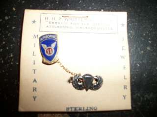   Airborne Division Sterling Sweetheart Pin Rare U.S. WW2 Army Enamel