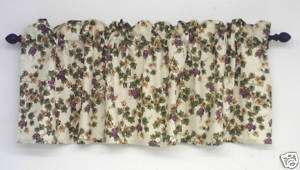 Valance. Small grape vine design, off white  