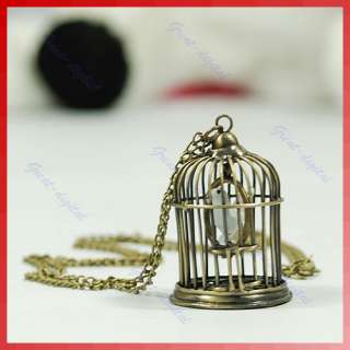 Antique Tone Birdcage Bird Cage Necklace Pendant Copper  