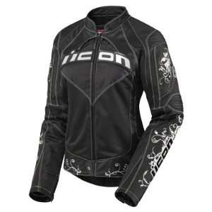 Icon Womens Contra Speed Queen Textile Jacket   Black 