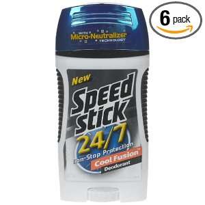  Speed Stick 24/7 Deodorant, Cool Fusion, 3 Ounce Sticks 