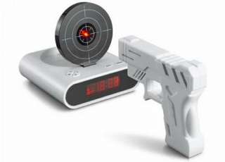 Gun Alarm Clock   Record Own Alarm   Shoot To Stop   UK  