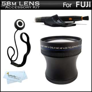 58mm 4.5x Telephoto Lens Kit For Fuji Finepix HS20 EXR  